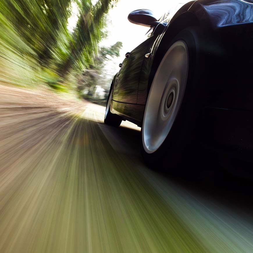 Car driving on a road